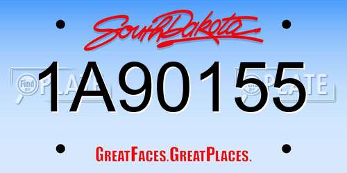 1A90155 South Dakota License Plate