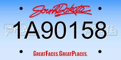 1A90158 South Dakota License Plate