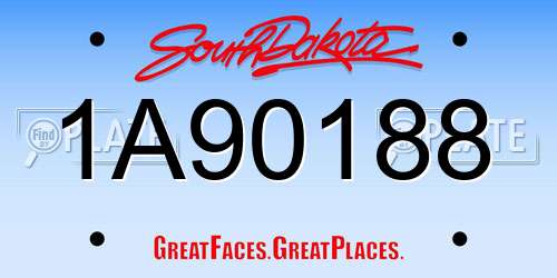 1A90188 South Dakota License Plate
