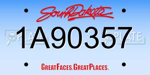 1A90357 South Dakota License Plate