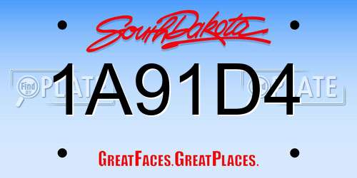 1A91D4 South Dakota License Plate