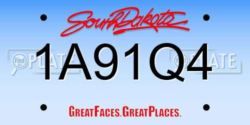 1A91Q4 South Dakota License Plate