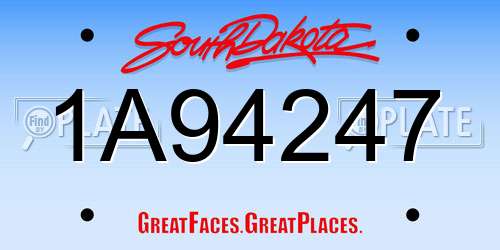 1A94247 South Dakota License Plate