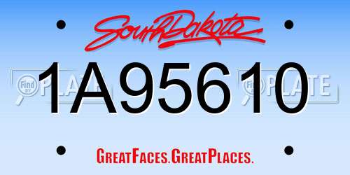 1A95610 South Dakota License Plate