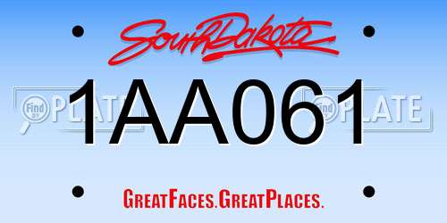1AA061 South Dakota License Plate