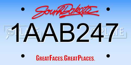 1AAB247 South Dakota License Plate