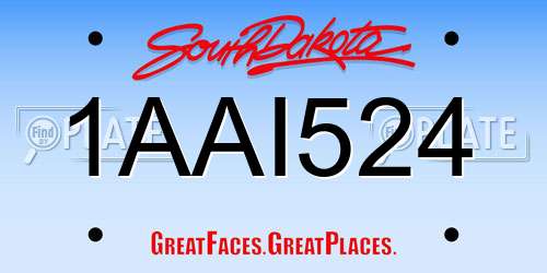 1AAI524 South Dakota License Plate