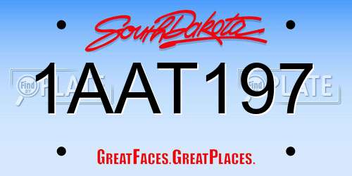 1AAT197 South Dakota License Plate