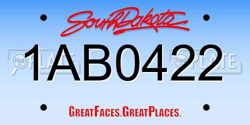 1AB0422 South Dakota License Plate
