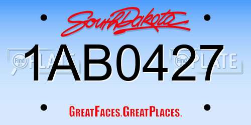 1AB0427 South Dakota License Plate