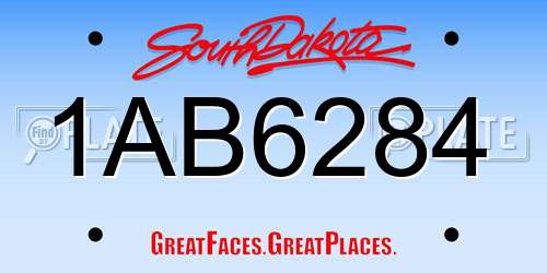 1AB6284 South Dakota License Plate