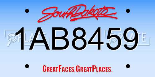 1AB8459 South Dakota License Plate