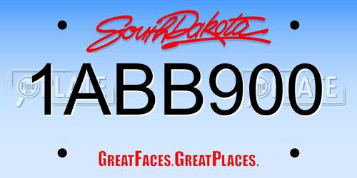 1ABB900 South Dakota License Plate