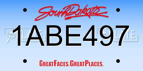 1ABE497 South Dakota License Plate