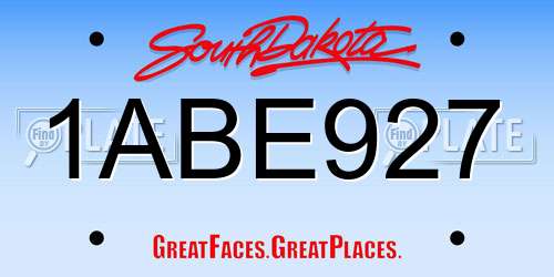 1ABE927 South Dakota License Plate