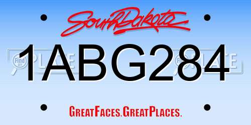 1ABG284 South Dakota License Plate