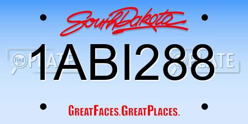 1ABI288 South Dakota License Plate