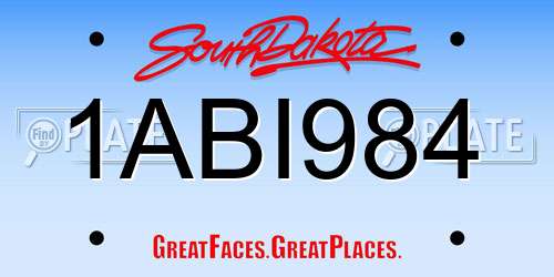 1ABI984 South Dakota License Plate