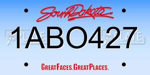 1ABO427 South Dakota License Plate