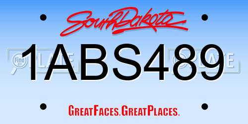 1ABS489 South Dakota License Plate