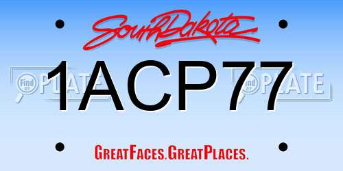 1ACP77 South Dakota License Plate