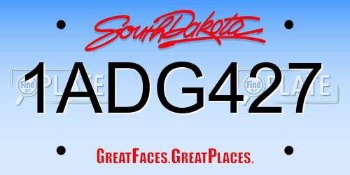 1ADG427 South Dakota License Plate