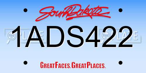 1ADS422 South Dakota License Plate
