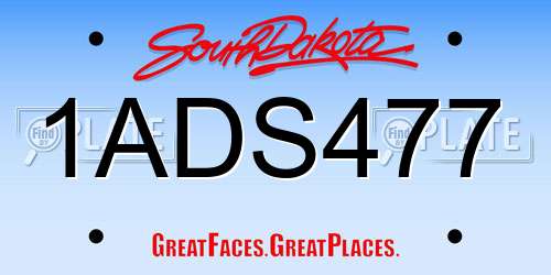 1ADS477 South Dakota License Plate