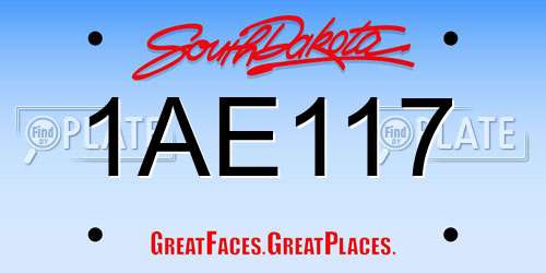 1AE117 South Dakota License Plate