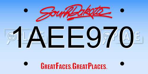 1AEE970 South Dakota License Plate