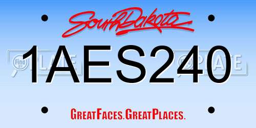 1AES240 South Dakota License Plate