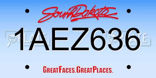1AEZ636 South Dakota License Plate