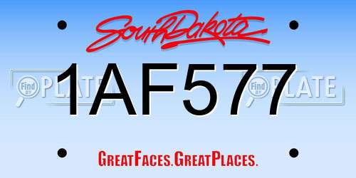 1AF577 South Dakota License Plate