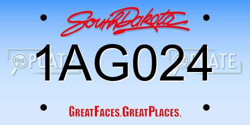 1AG024 South Dakota License Plate