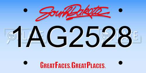 1AG2528 South Dakota License Plate
