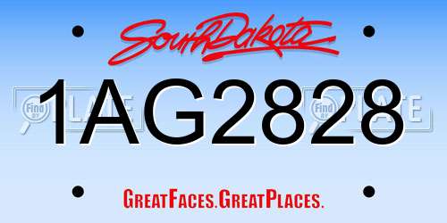 1AG2828 South Dakota License Plate