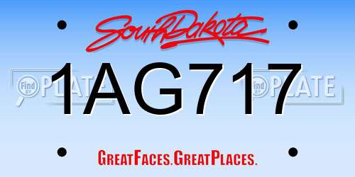 1AG717 South Dakota License Plate