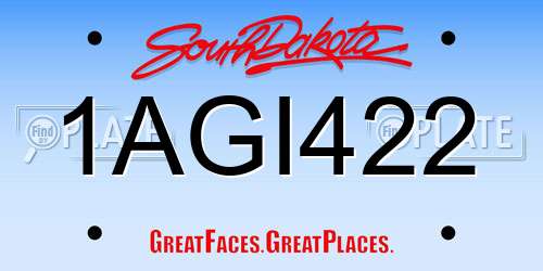1AGI422 South Dakota License Plate