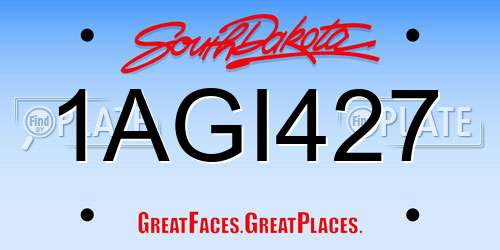 1AGI427 South Dakota License Plate