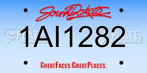 1AI1282 South Dakota License Plate