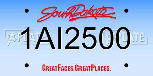 1AI2500 South Dakota License Plate