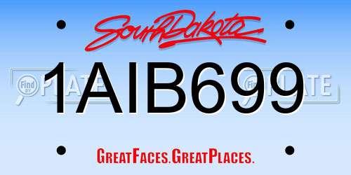 1AIB699 South Dakota License Plate