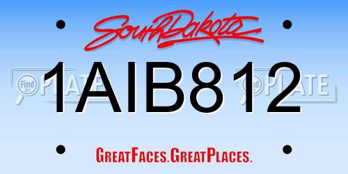 1AIB812 South Dakota License Plate