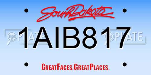 1AIB817 South Dakota License Plate