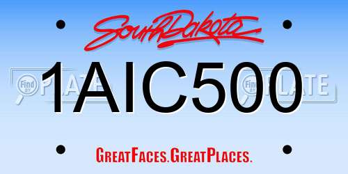 1AIC500 South Dakota License Plate