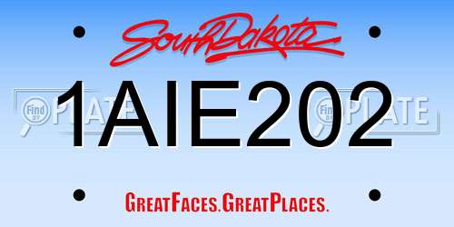 1AIE202 South Dakota License Plate