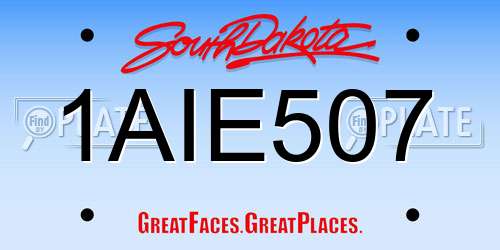 1AIE507 South Dakota License Plate
