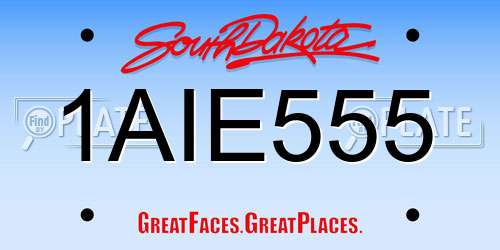 1AIE555 South Dakota License Plate