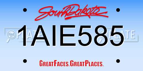 1AIE585 South Dakota License Plate