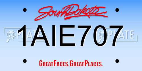 1AIE707 South Dakota License Plate